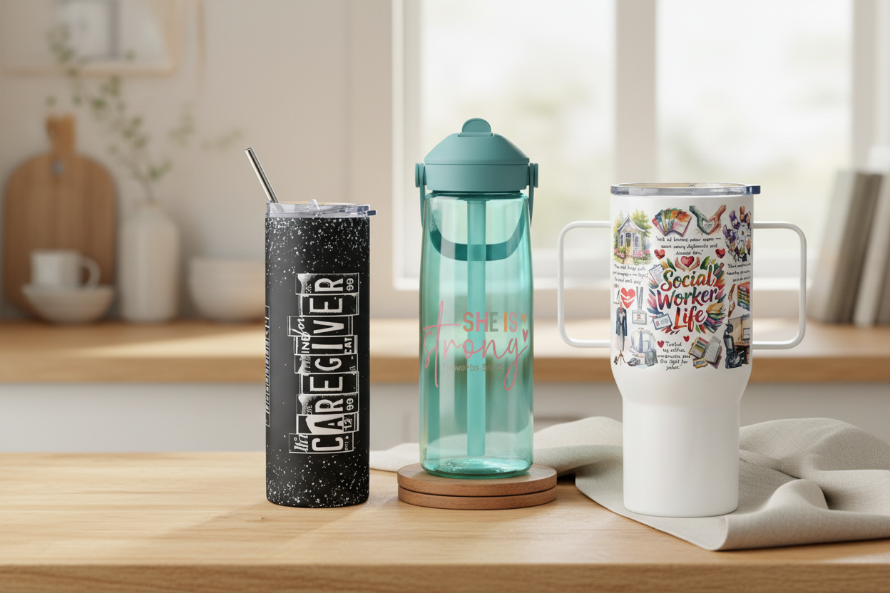 Brewtique Beans Travel Drinkware Banner