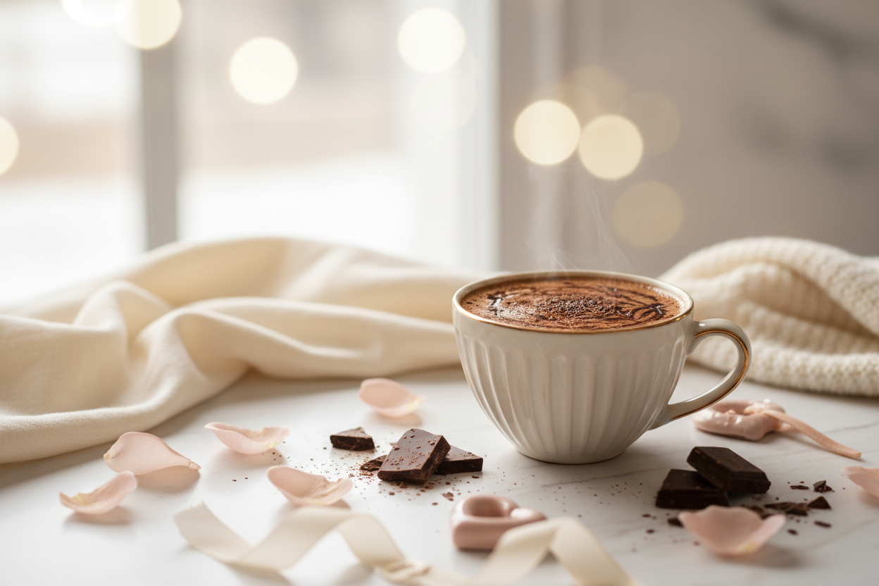 Dubai Chocolate Coffee Valentine's Banner - Clean Composition
